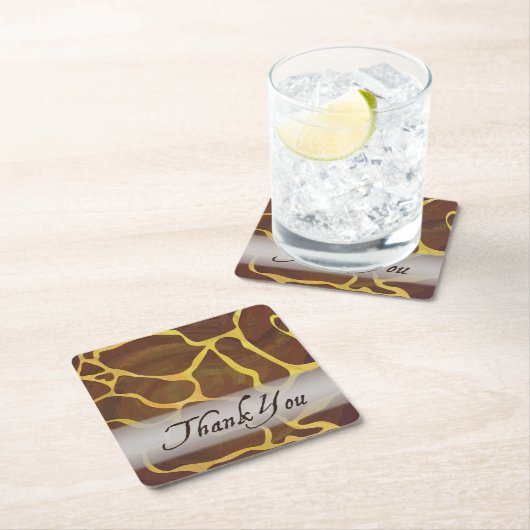 Wild Animal Giraffe Hartelijk dank Kartonnen Onderzetters (Insitu)