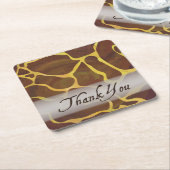 Wild Animal Giraffe Hartelijk dank Kartonnen Onderzetters (Schuin)