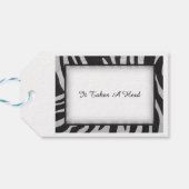 Wild Animal Gray Pattern Hartelijk dank Cadeaulabel (Achterkant Horizontaal)