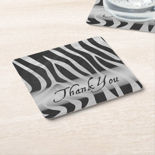 Wild Animal Gray Pattern Hartelijk dank Kartonnen Onderzetters (Schuin)