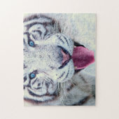 Wild Animal Jigzaag Puzzles, sluit witte tijger af Legpuzzel (Verticaal)