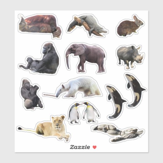 Wild Animal Kiss-Cut Vinyl Stickers (Vel)