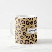 Wild Animal Leopard Print Boss Lady Monogram Gift Koffiemok (Voorkant links)