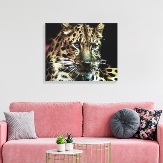 Wild Animal Leopard Wrapped Canvas (Insitu (Woonkamer))