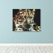 Wild Animal Leopard Wrapped Canvas Afdruk (Insitu (Houten vloer))
