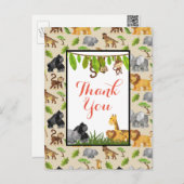 Wild Animal Oerwoud Pattern Party Dank u Briefkaart (Voorkant / Achterkant)