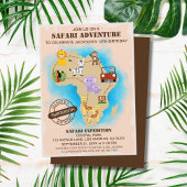 Wild Animal Oerwoud Safari Kaart Kinderen Verjaard