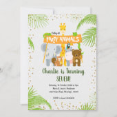 Wild Animal Oerwoud Safari Verjaardagsfeest Kaart (Voorkant)