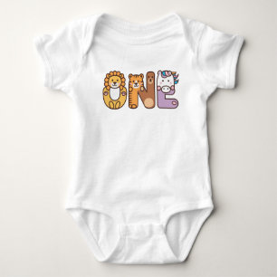Wild Animal One 1st Birthday Baby T-shirt