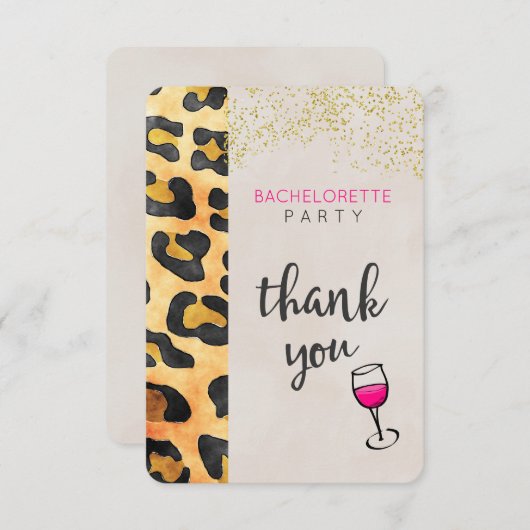 Wild Animal Pattern Bachelorette Party Bedankt (Voorkant / Achterkant)