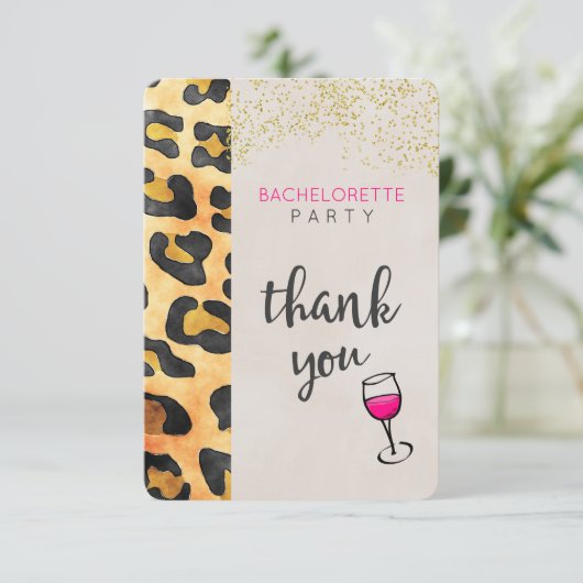 Wild Animal Pattern Bachelorette Party Bedankt (Staand voorkant)