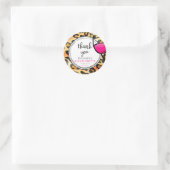 Wild Animal Pattern & Wijn Bachelorette Dank u Ronde Sticker (Tas)