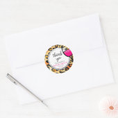 Wild Animal Pattern & Wijn Bachelorette Dank u Ronde Sticker (Envelop)