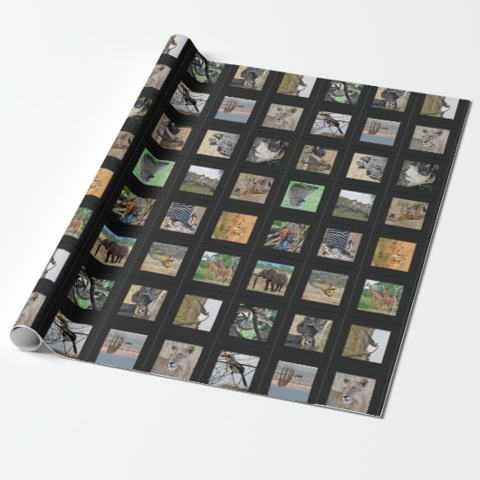 Wild Animal Photo Gift Wrap Cadeaupapier (Uitgerold)