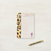 Wild Animal Print and Wine Bachelorette Party Post-it® Notes (Op bureau)