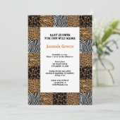 Wild Animal Print Baby shower Uitnodiging Kaart (Staand voorkant)