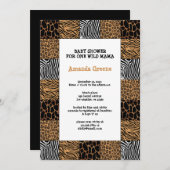 Wild Animal Print Baby shower Uitnodiging Kaart (Voorkant / Achterkant)
