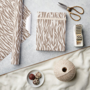 Wild Animal Print Beige Safari thema Cadeaupapier