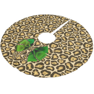 Wild Animal Print Jaguar met Green Bow Kerstboom Rok