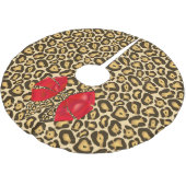 Wild Animal Print Jaguar met rode strik Kerstboom Rok (Gekanteld)