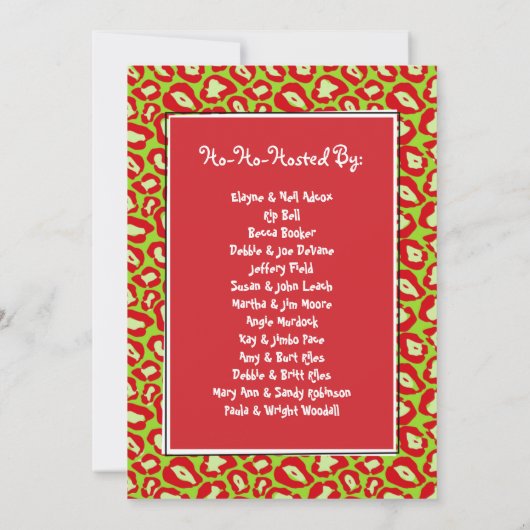 Wild Animal Print Kerstmis uitnodiging (Achterkant)