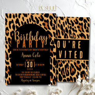 Wild Animal Print Viering Leopard Verjaardag Kaart