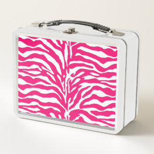 Wild Animal Print, Zebra in Fuchsia Pink en White