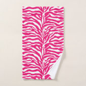 Wild Animal Print, Zebra in Fuchsia Pink en White Bad Handdoek (Handdoek)