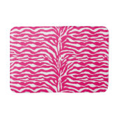 Wild Animal Print, Zebra in Fuchsia Pink en White Badmat (Voorkant)