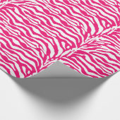 Wild Animal Print, Zebra in Fuchsia Pink en White Cadeaupapier (Hoek)