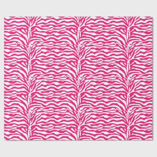 Wild Animal Print, Zebra in Fuchsia Pink en White Cadeaupapier (Vlak)