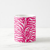 Wild Animal Print, Zebra in Fuchsia Pink en White Koffiemok (Center)