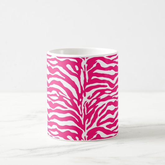 Wild Animal Print, Zebra in Fuchsia Pink en White Koffiemok (Center)