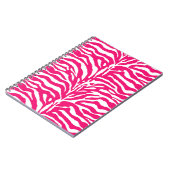Wild Animal Print, Zebra in Fuchsia Pink en White Notitieboek (Linkerzijde)