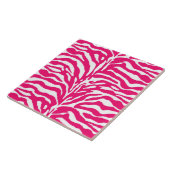 Wild Animal Print, Zebra in Fuchsia Pink en White Tegeltje (Zijkant)