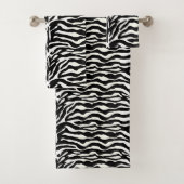 Wild Animal Print, Zebra in zwart-wit Bad Handdoek (Insitu)