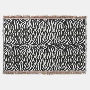 Wild Animal Print, Zebra in zwart-wit Deken