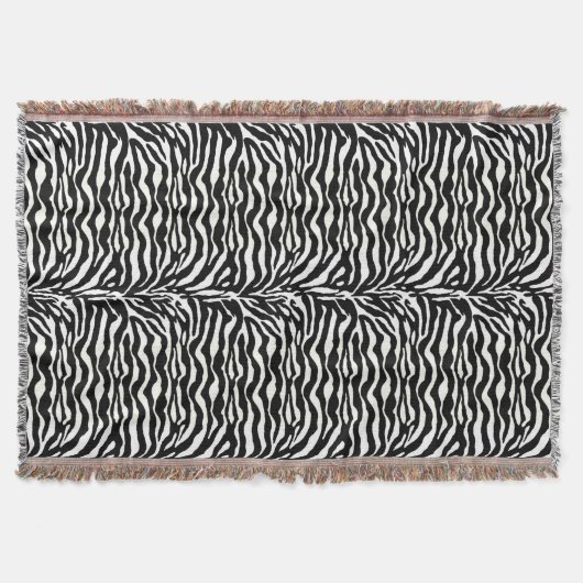 Wild Animal Print, Zebra in zwart-wit Deken (Voorkant)