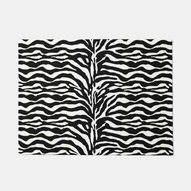 Wild Animal Print, Zebra in zwart-wit Deurmat (Voorkant)