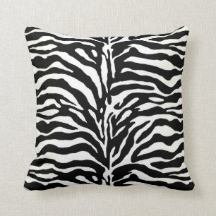Wild Animal Print, Zebra in zwart-wit Kussen