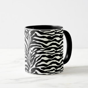 Wild Animal Print, Zebra in zwart-wit Mok