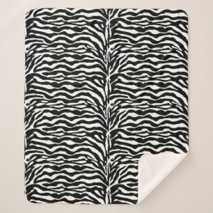 Wild Animal Print, Zebra in zwart-wit Sherpa Deken
