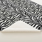 Wild Animal Print, Zebra in zwart-wit Sherpa Deken (3/4)