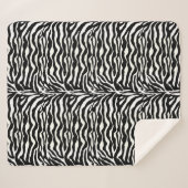 Wild Animal Print, Zebra in zwart-wit Sherpa Deken (Voorkant (horizontaal))
