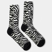 Wild Animal Print, Zebra in zwart-wit Sokken (Rechts)