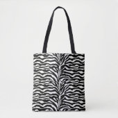 Wild Animal Print, Zebra in zwart-wit Tas (Voorkant)