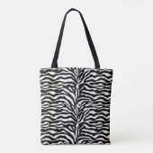 Wild Animal Print, Zebra in zwart-wit Tas (Achterkant)