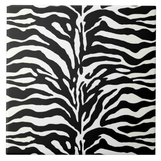 Wild Animal Print, Zebra in zwart-wit Tegeltje (Voorkant)