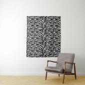 Wild Animal Print, Zebra in zwart-wit Wandkleed (In situ)