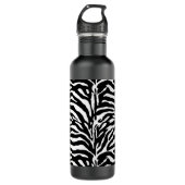 Wild Animal Print, Zebra in zwart-wit Waterfles (Voorkant)
